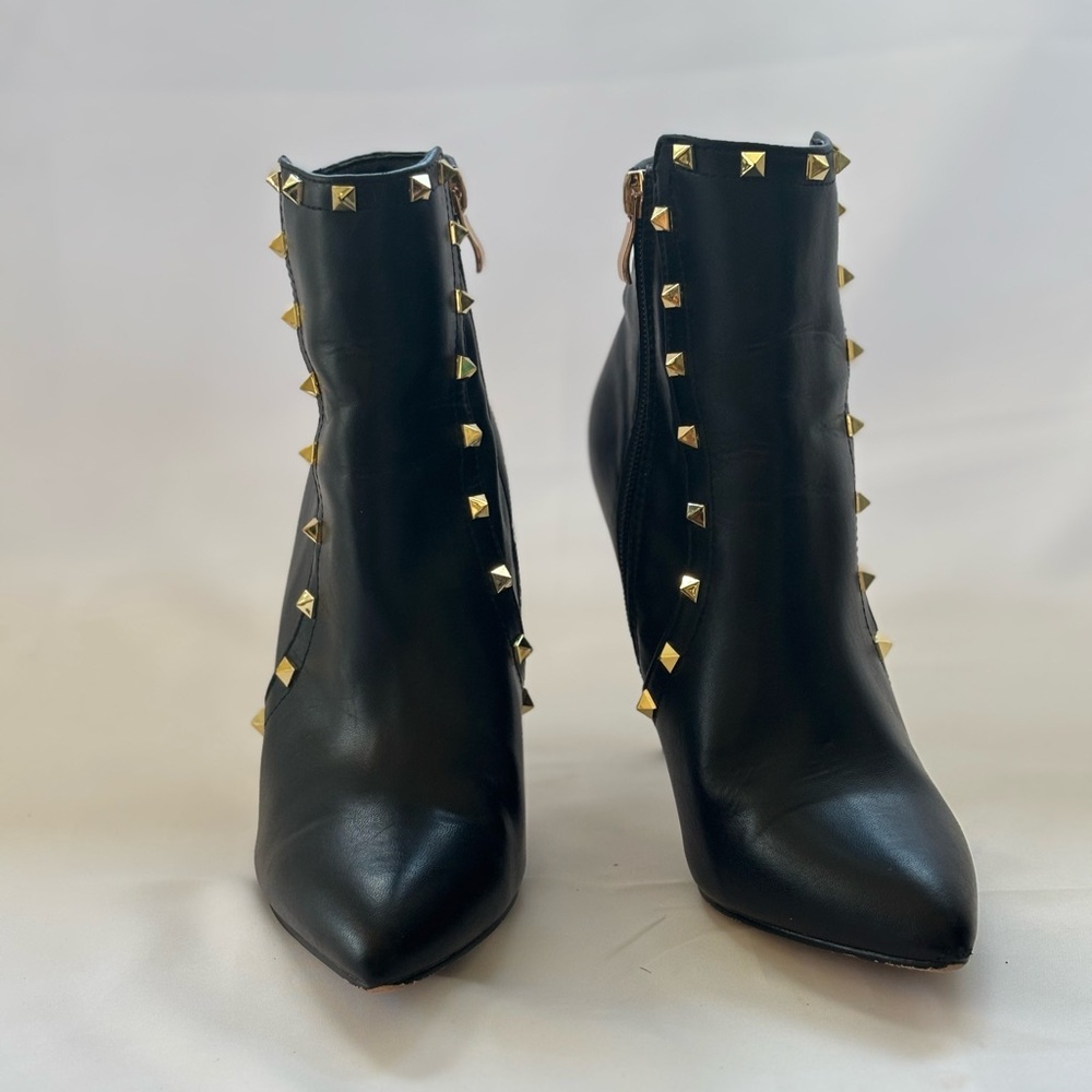 Catherine Malandrino Black Studded Ankle Boots Gold Studs Size 6.5 M - Picture 15 of 16
